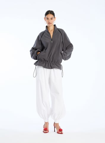 Wide balloon pants in organic cotton ROTATE White